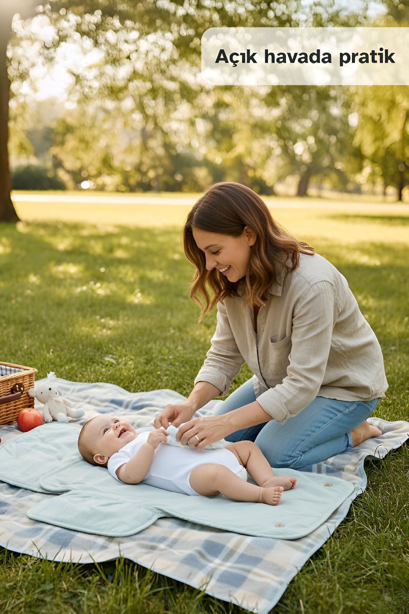 Ecocuddle Baby Organizer Cepli Pamuklu Alt Açma Matı