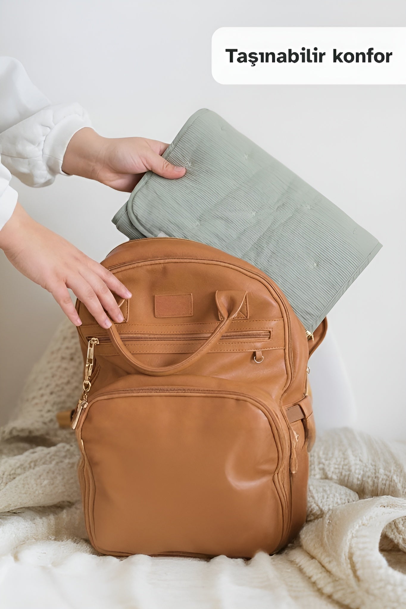 Ecocuddle Baby Organizer Cepli Pamuklu Alt Açma Matı