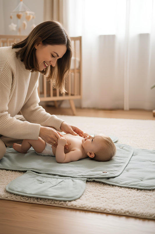 Ecocuddle Baby Organizer Cepli Pamuklu Alt Açma Matı