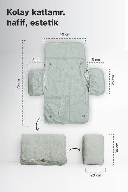 Ecocuddle Baby Organizer Cepli Pamuklu Alt Açma Matı